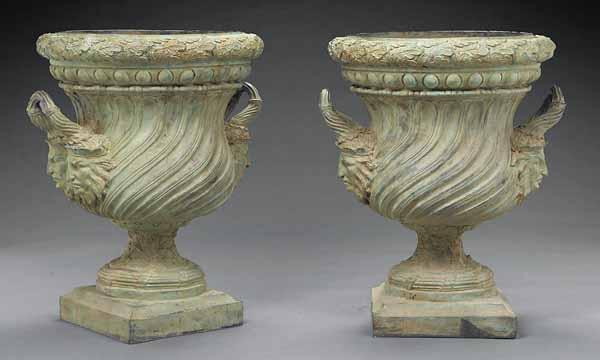 Appraisal: A Pair of Bronze Jardini res height in width in