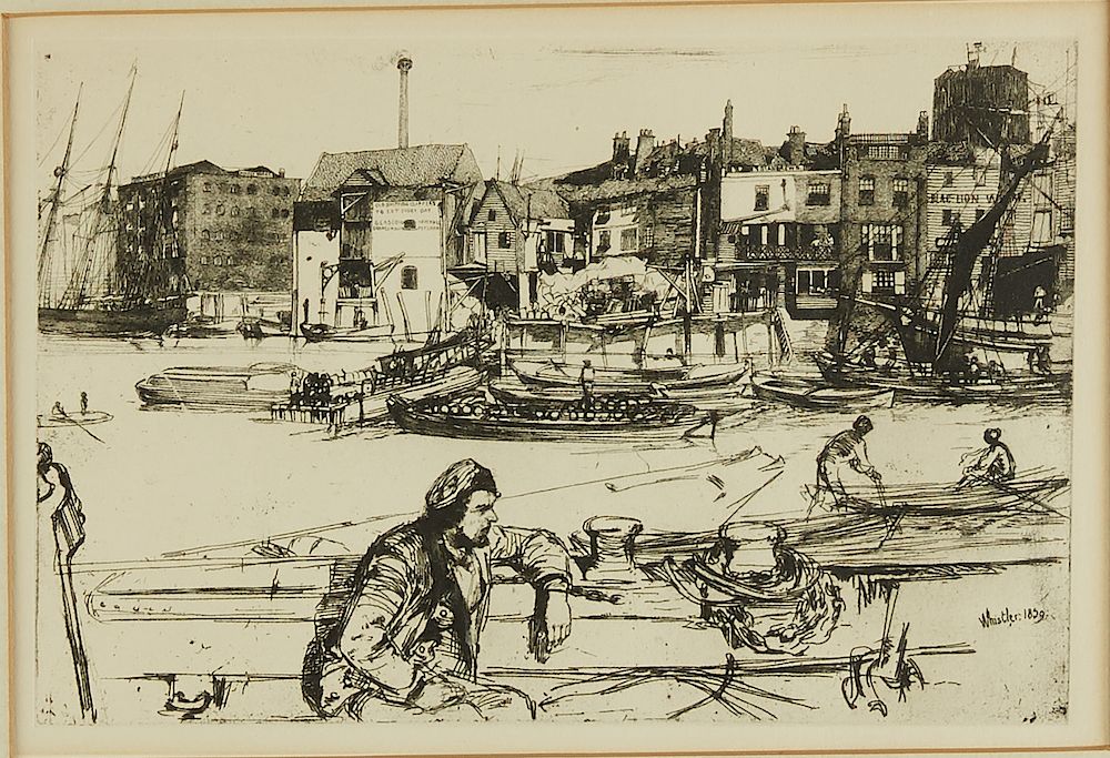 Appraisal: After James McNeil Whistler Etching Black Lion Wharf After James