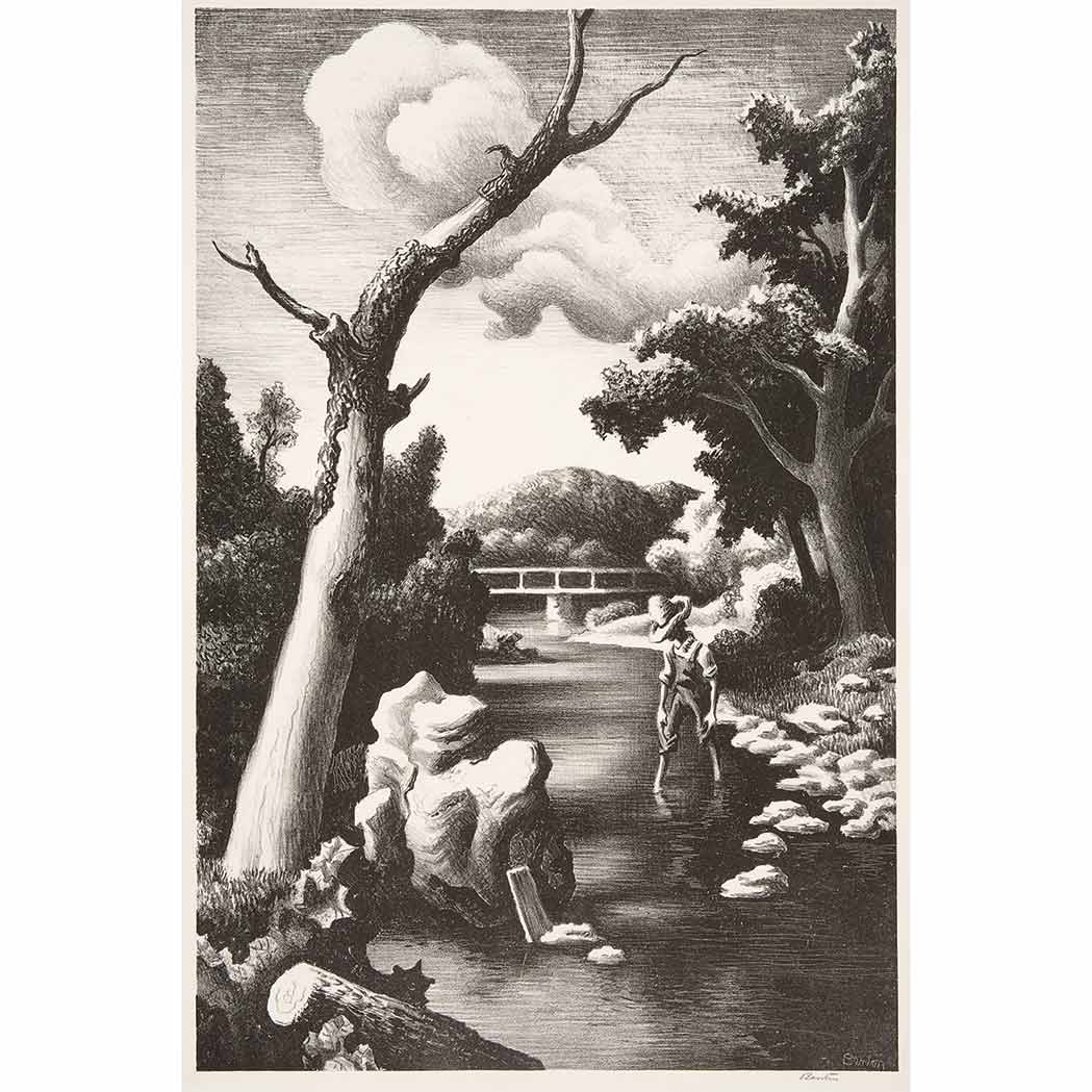 Appraisal: Thomas Hart Benton - SHALLOW CREEK FATH Lithograph signed in