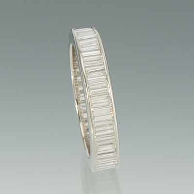 Appraisal: A Platinum and Diamond Eternity Band Platinum eternity band set