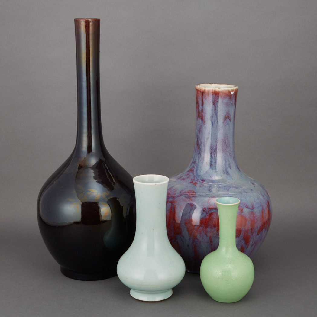 Appraisal: Group of Four Chinese Monochrome Porcelain Vases th Century and