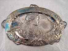 Appraisal: An oval Art Nouveau silver plated tray by WMF designed