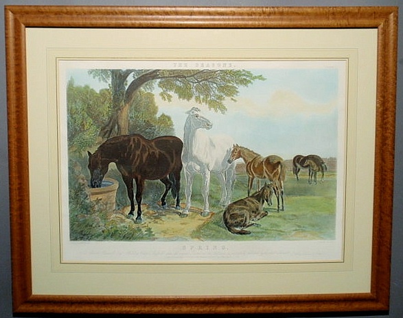 Appraisal: Four equine prints The Seasons after J F Herring Sr