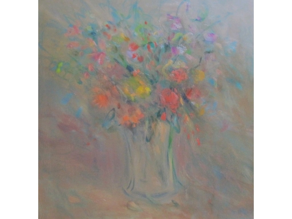 Appraisal: I LESLEY MAIN b Oil on board 'Winter Flowers' signed