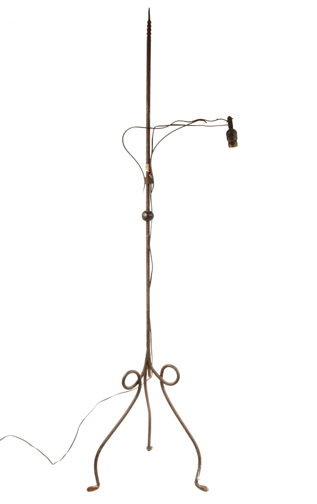 Appraisal: METAL FLOOR LAMP - Hand Wrought Stand Lamp with down-light