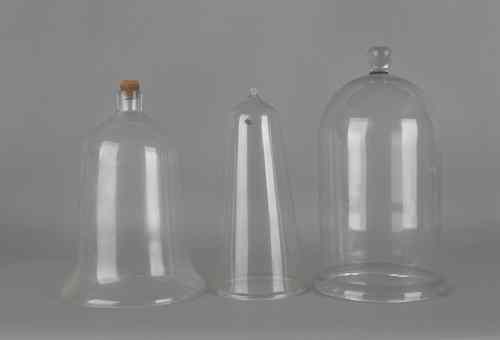 Appraisal: Three glass domes th c tallest -