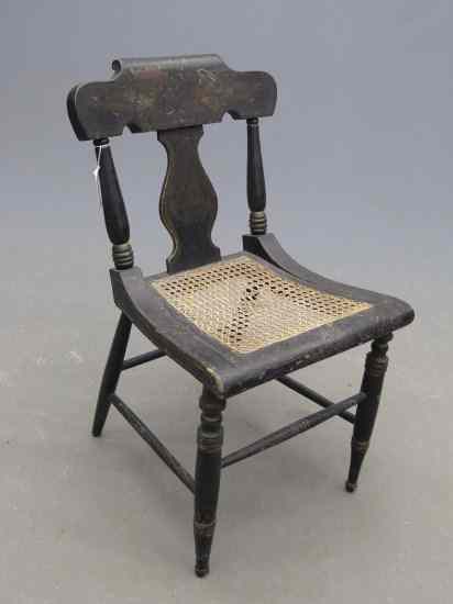 Appraisal: th c Empire painted side chair Seat as found ''