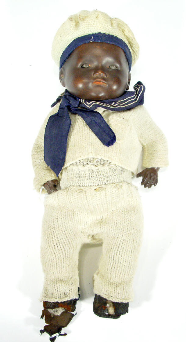 Appraisal: Armand Marseille black bisque headed doll in sailors costume with