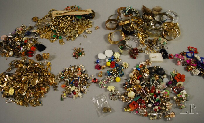 Appraisal: Large Group of Costume Jewelry including earrings bracelets necklaces and