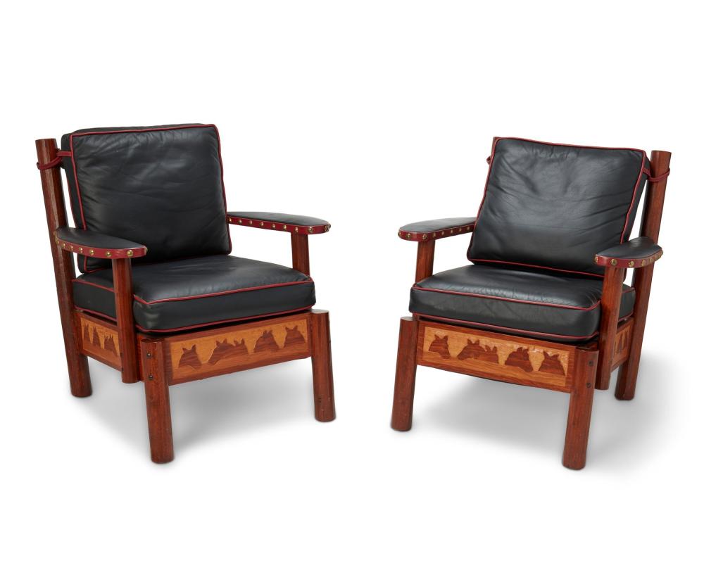 Appraisal: A pair of New West Furniture Molesworth-style lounge chairs st