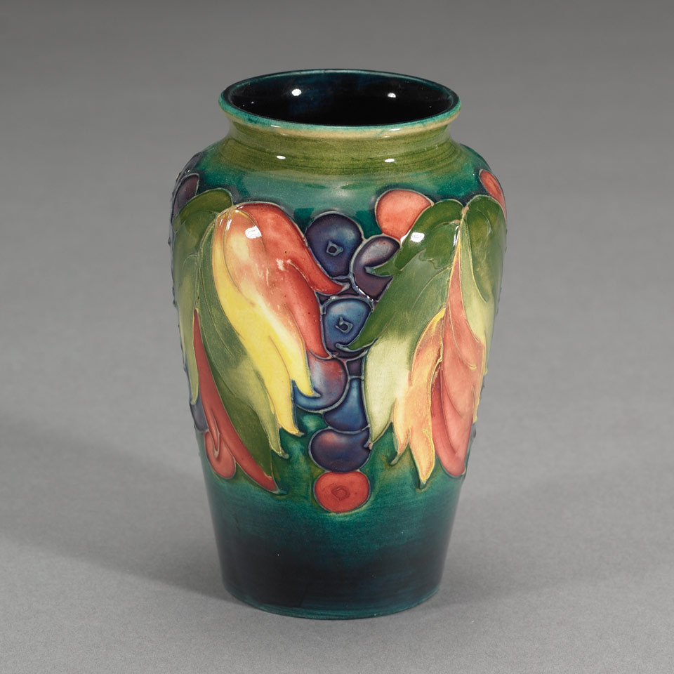 Appraisal: Moorcroft Grape and Leaf Vase c impressed marks including facsimile