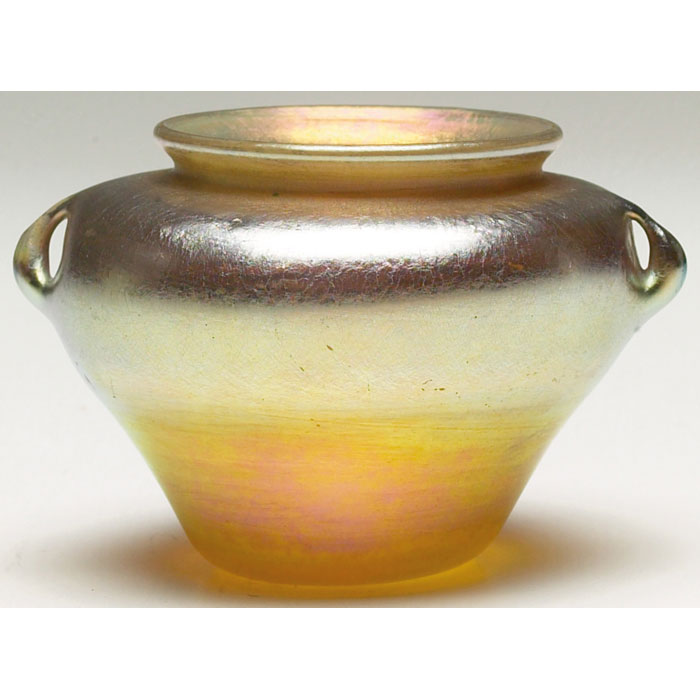 Appraisal: L C Tiffany vase miniature form in gold favrile glass