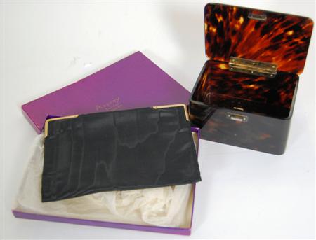 Appraisal: A tortoiseshell dressing table box London silver gilt mounts of