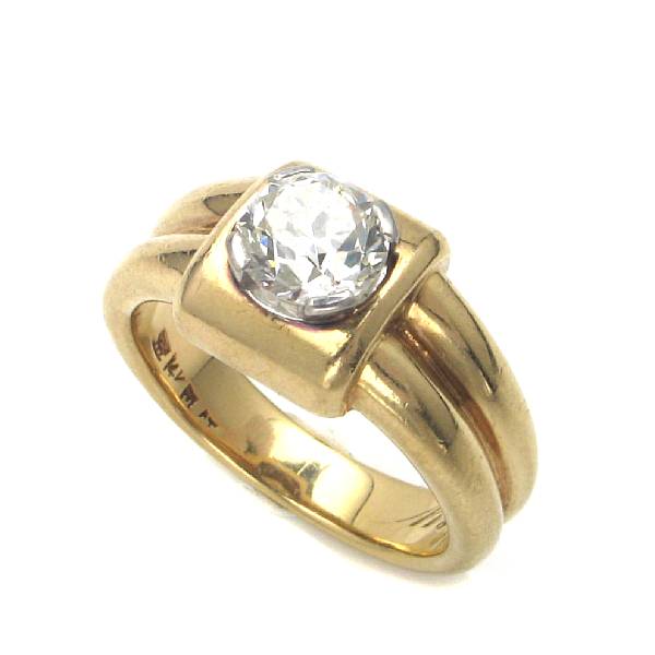 Appraisal: A circular-cut diamond and k yellow gold ring estimated weight