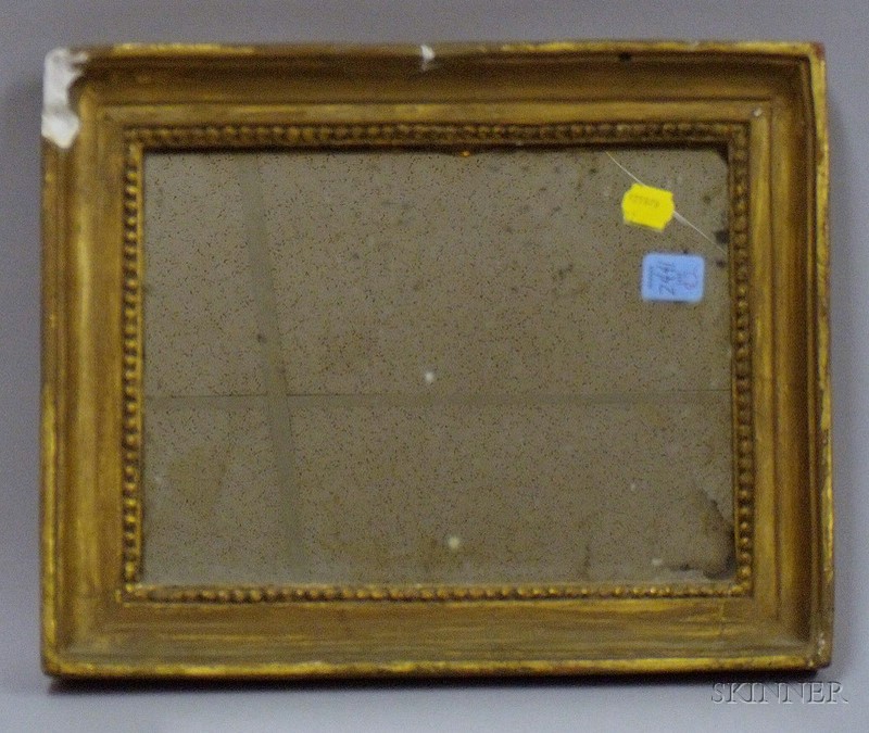 Appraisal: Gold-painted Plaster Framed Mirror damage ht in