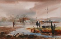 Appraisal: Fred Leach American b th Century Watercolor on paper signed