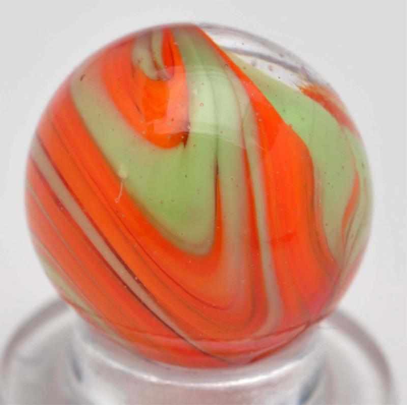 Appraisal: Christensen Agate Cyclone Marble Description Hard-to-find marble Clear base with