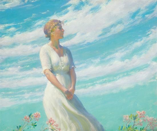 Appraisal: CURRAN CHARLES COURTNEY American - ''May Breeze'' oil on canvas