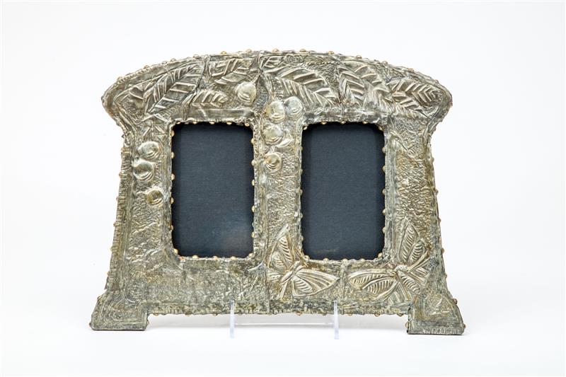 Appraisal: Picture Frame Art Nouveau Repouss brass wood x in Estimate