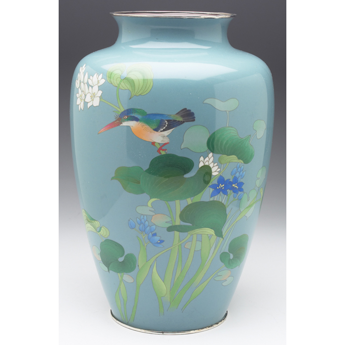 Appraisal: Exceptional Japanese Ando vase Meiji period large shouldered shape in