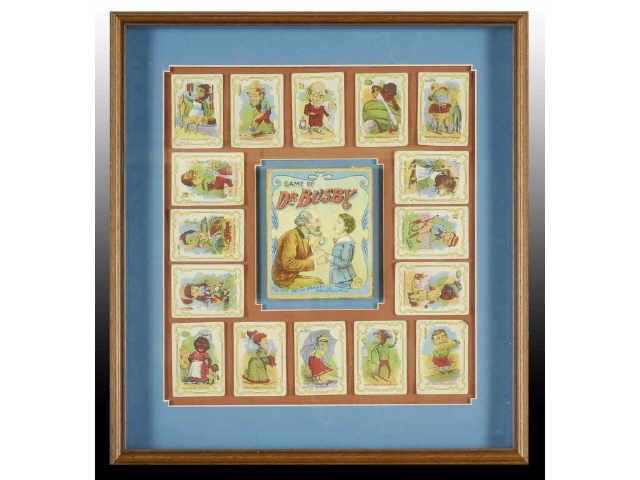 Appraisal: Dr Busby Framed Game Box Cards Description Circa s Beautifully