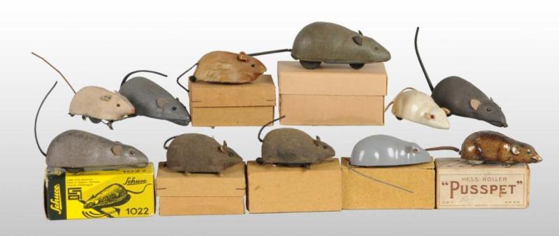 Appraisal: Lot of Mouse Wind-Up Friction Toys Description German Working Some