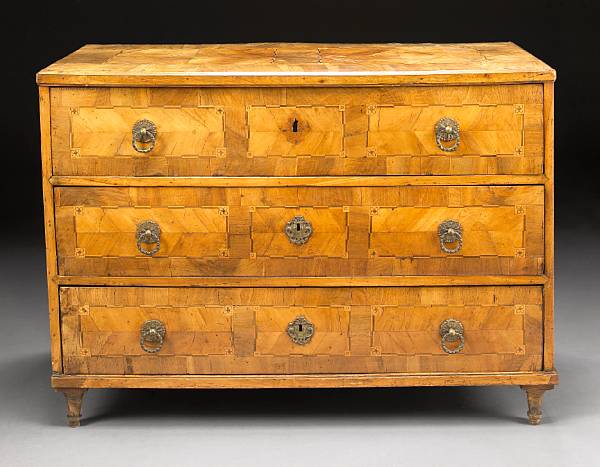 Appraisal: A German Baroque inlaid walnut chest th century The rectangular