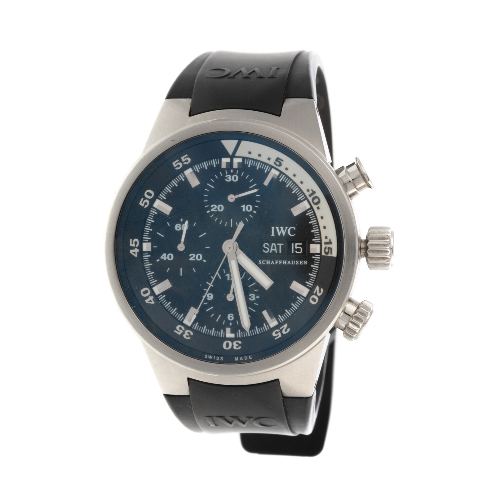 Appraisal: AN IWC AQUATIMER CHRONOGRAPH WITH RUBBER STRAP IWC Aquatimer Chronograph