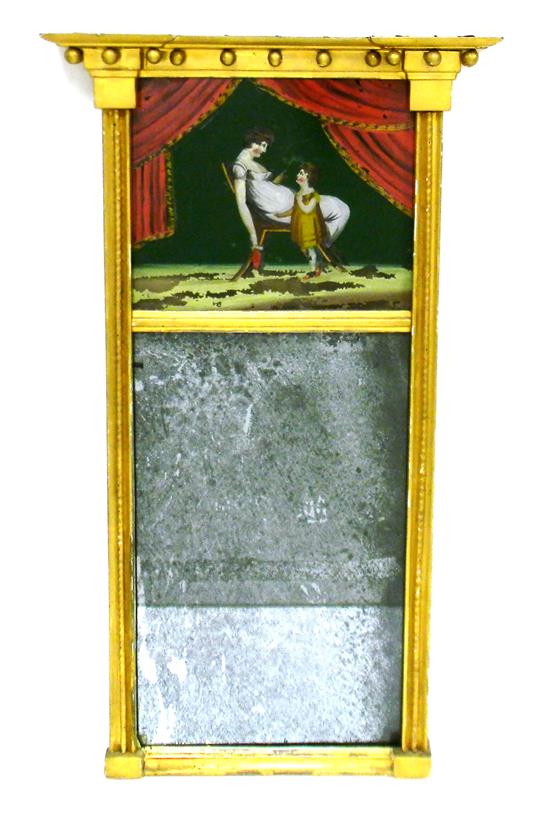 Appraisal: Early th C Federal wall mirror projecting gilt cornice with