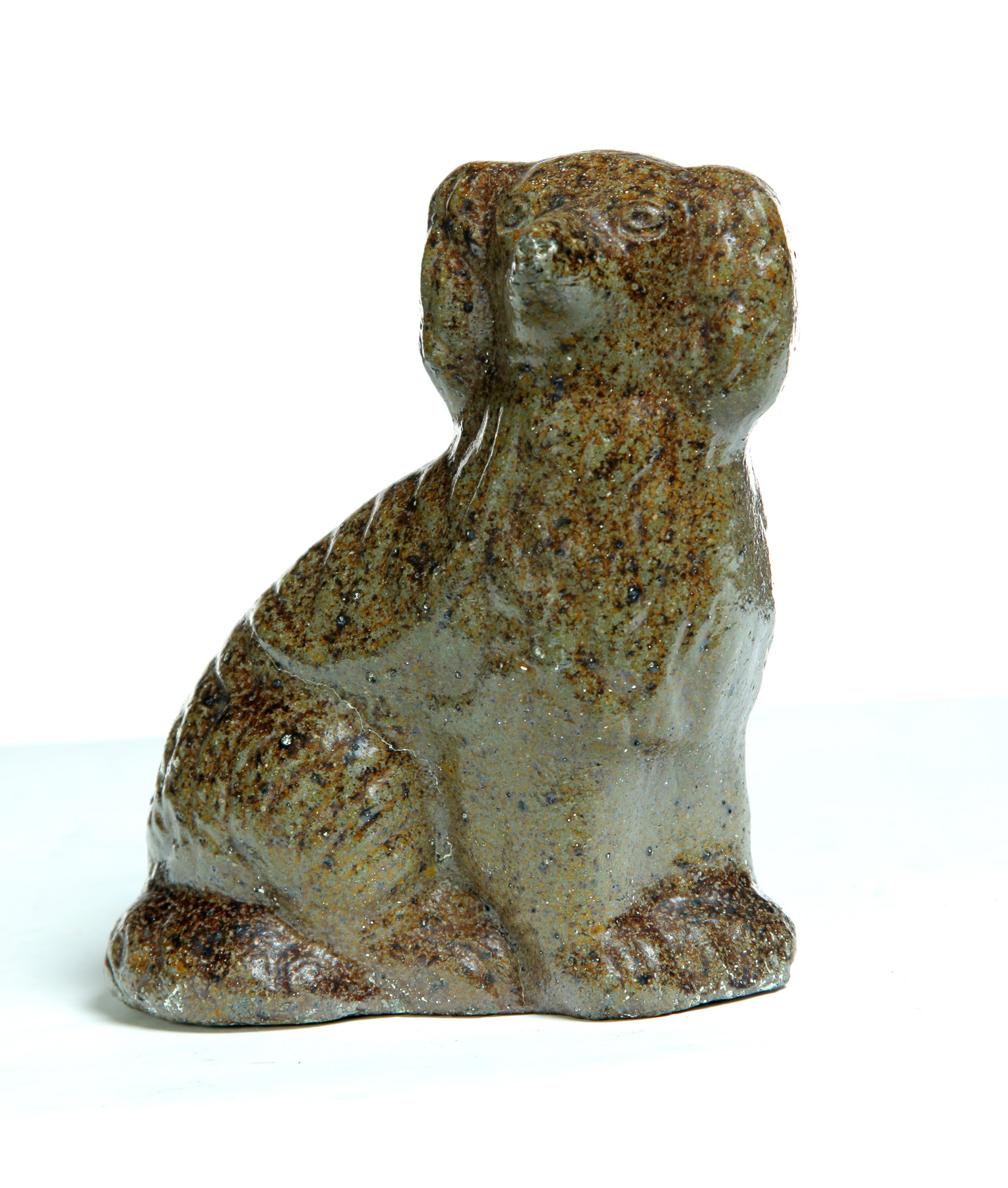 Appraisal: AMERICAN SEWERTILE DOG Early th century Flat head-type seated spaniel