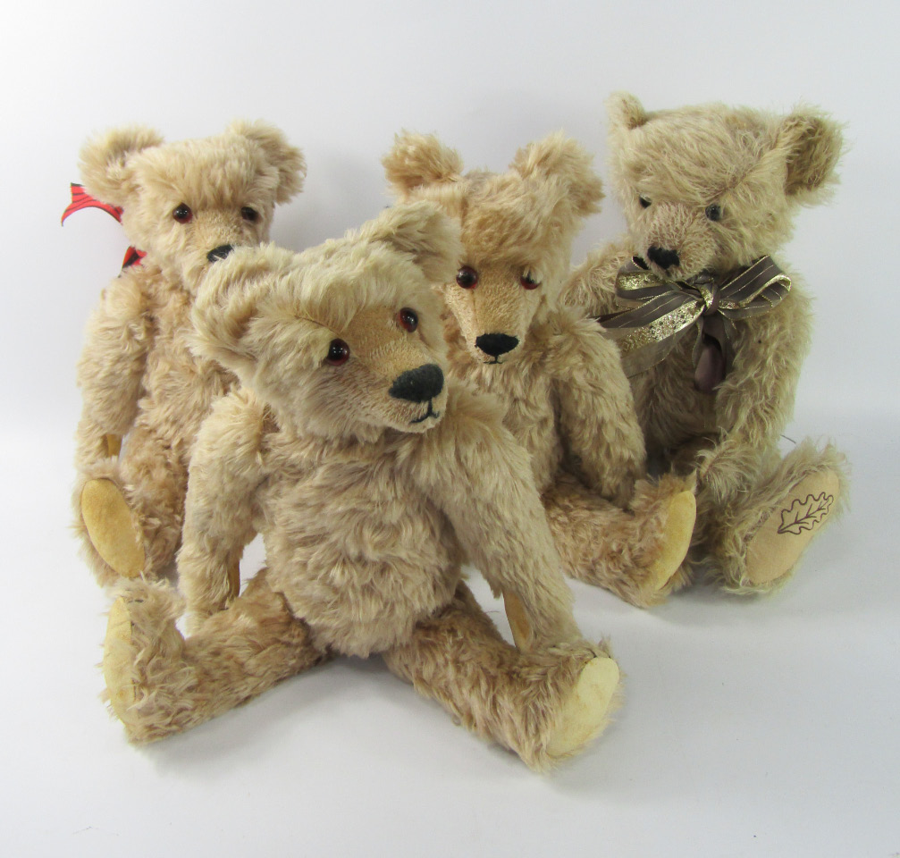 Appraisal: A Merrythought growler teddy bear cm long and three further