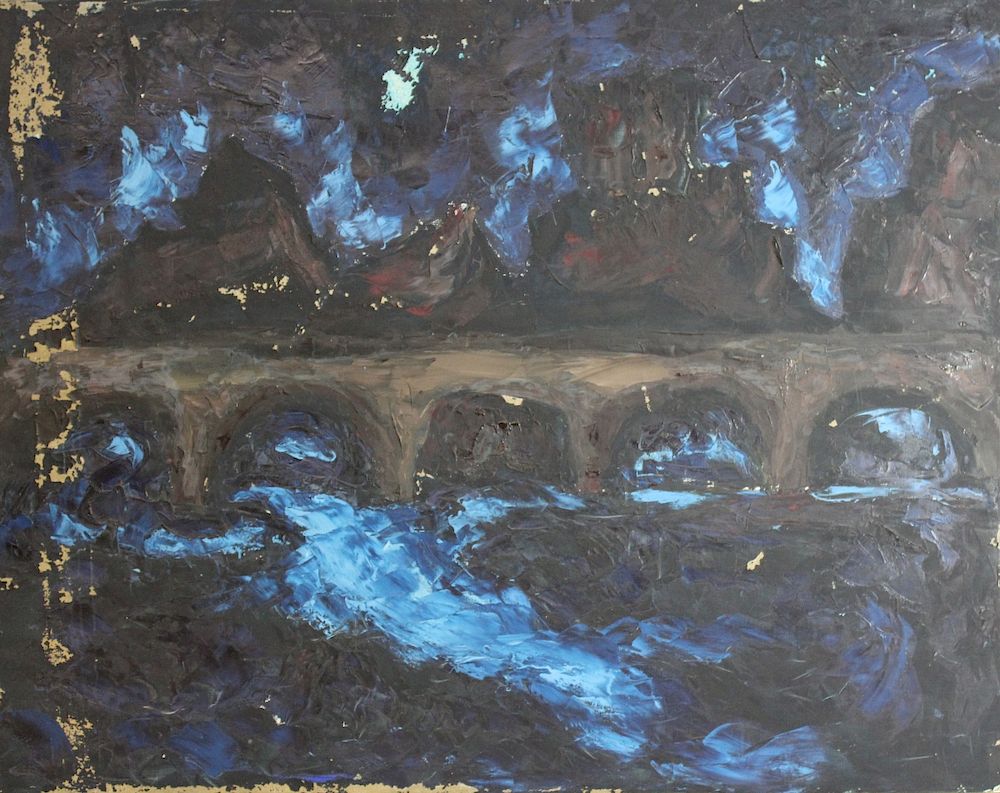 Appraisal: REVOL Jean Signed Oil On Canvas Le Pont De La