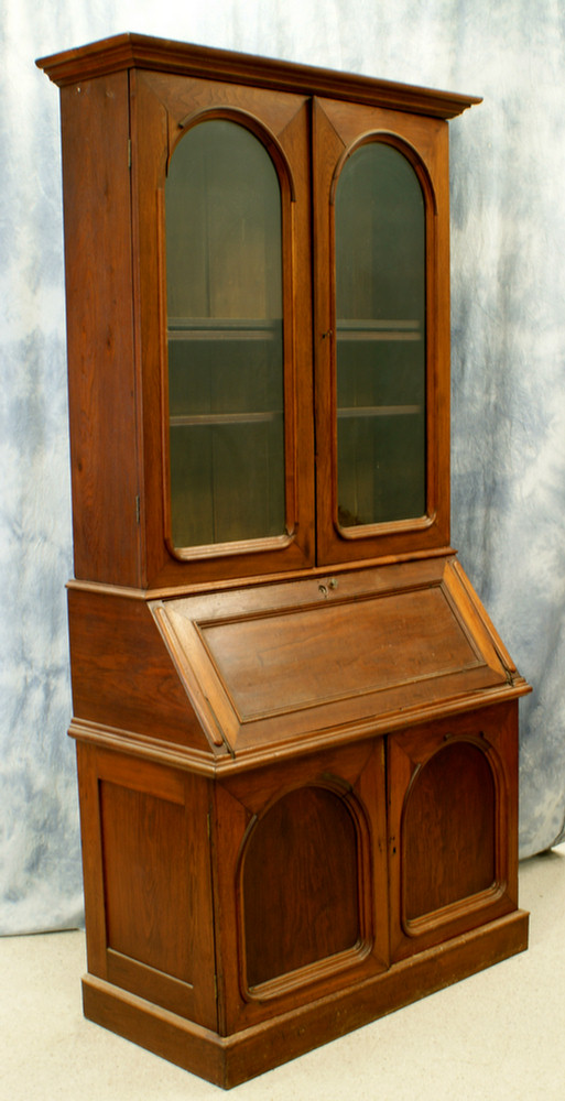 Appraisal: Walnut Victorian slant front secretary desk some molding and edge