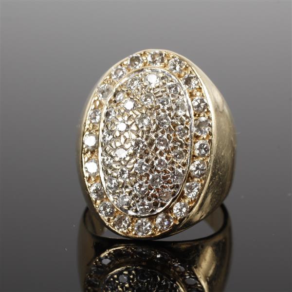 Appraisal: Yellow Gold K unmarked Pave Diamond Estate Ring dwt Size