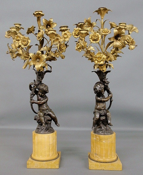 Appraisal: - Impressive pair of Italian garnitures c each with a