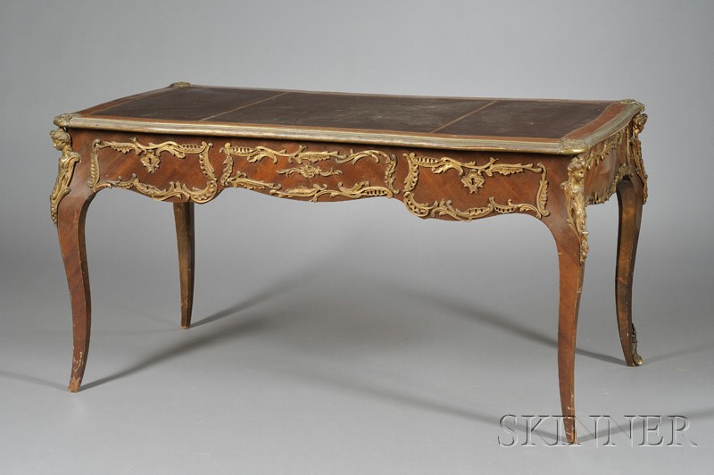 Appraisal: Louis XV Style Bronze Mounted Bureau Plat th century of