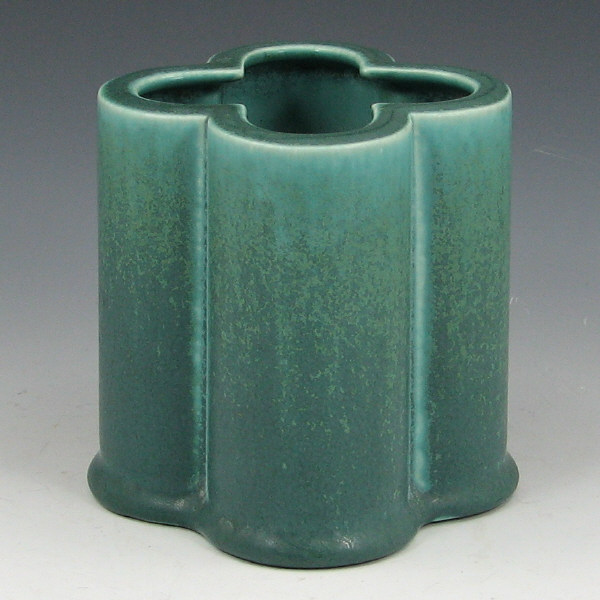 Appraisal: Rookwood Blue-Green Matte Vase - Mint Rookwood four-lobed vase in