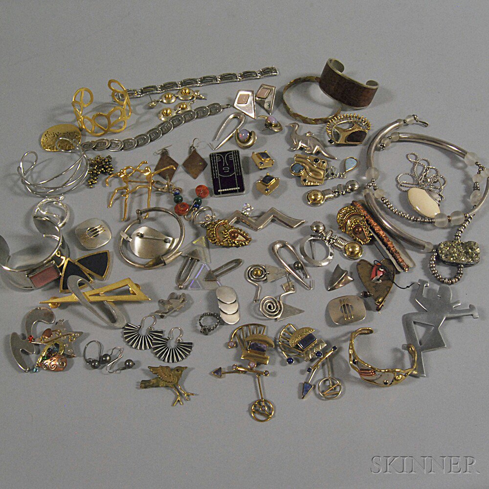 Appraisal: Small Group of Modern and Mixed-metal Costume Jewelry some signed