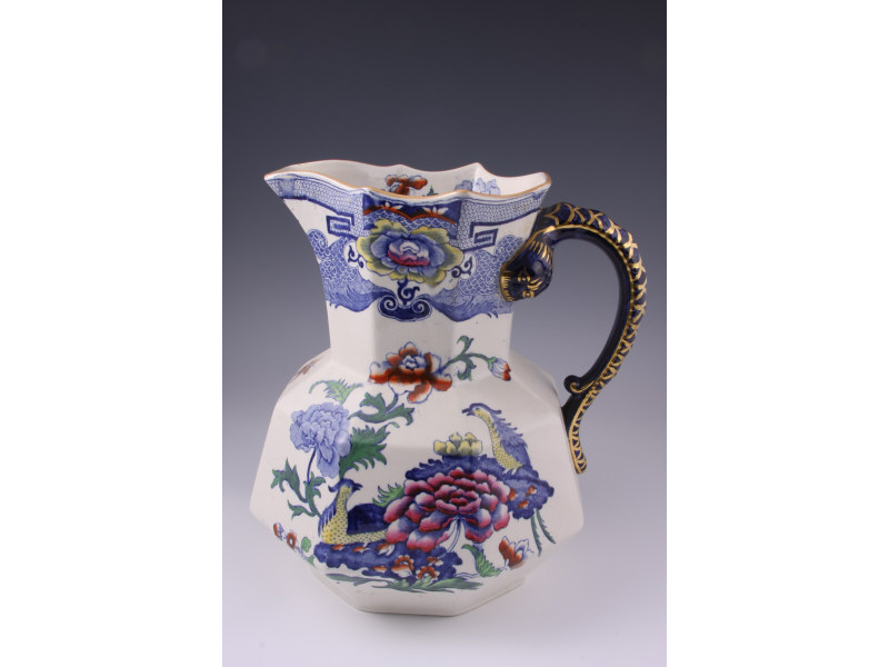 Appraisal: Mason's Ironstone Blue Pheasants Hydra Pitcher desirable large size registry