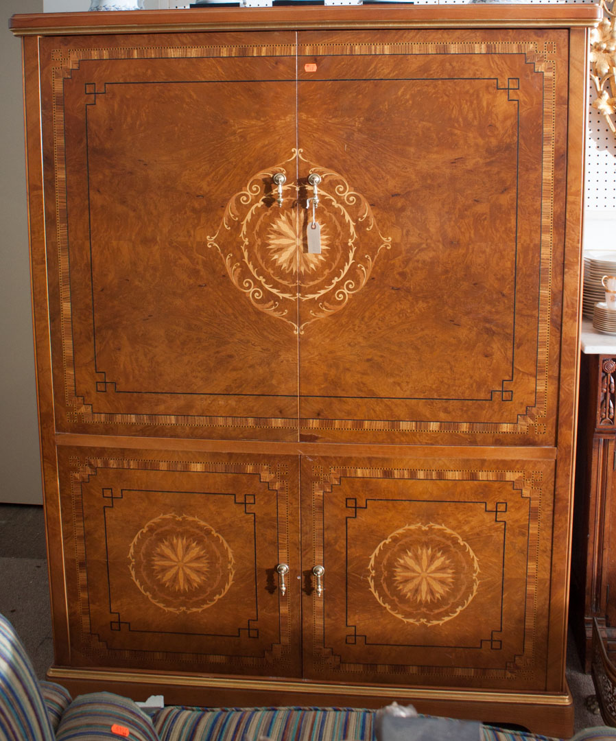 Appraisal: Inlaid entertainment center