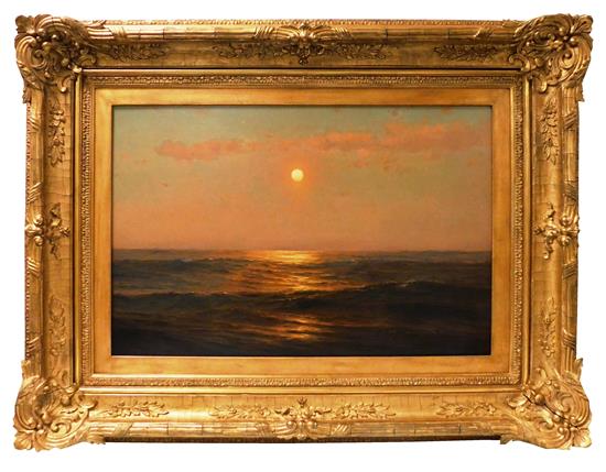 Appraisal: Warren Sheppard American - oil on canvas depicting sea at