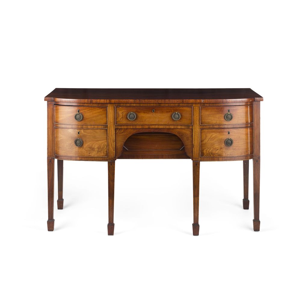 Appraisal: LATE GEORGE III MAHOGANY AND EBONY INLAY SIDEBOARD LATE TH