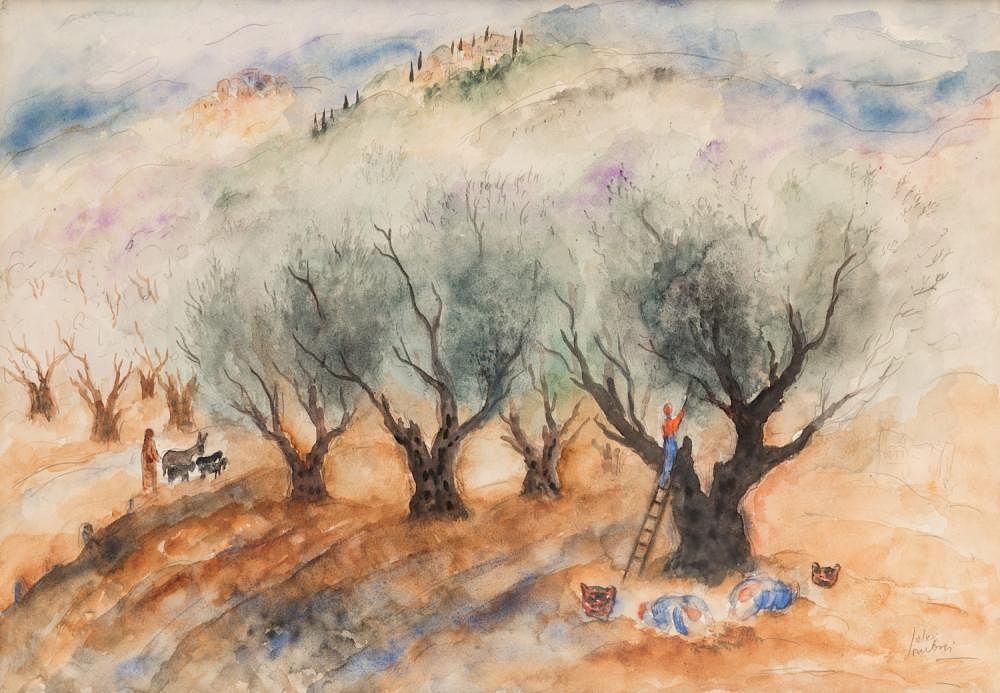 Appraisal: REUVEN RUBIN ISRAELI - REUVEN RUBIN ISRAELI - Olive Harvest