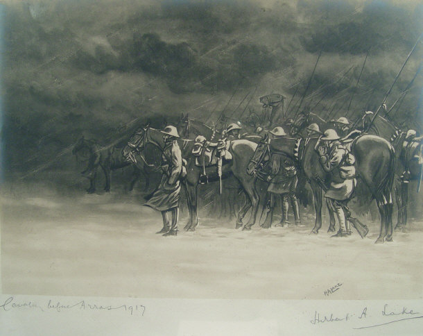 Appraisal: Herbert A Lake Cavalry before Arras - military picture in