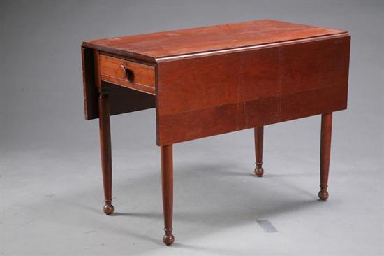 Appraisal: DROP LEAF PEMBROKE TABLE Cherry with rectangular leaves round legs