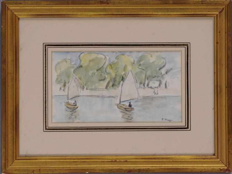 Appraisal: PAUL MAZE - SAIL BOATS Watercolor and pencil on paper