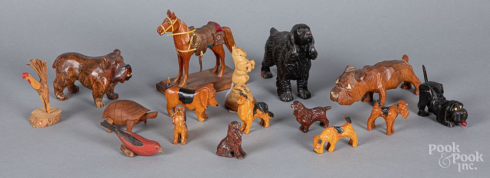 Appraisal: Group of carved animals early mid th c Group of