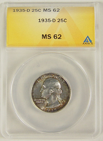 Appraisal: -D Washington Quarter ANACS certified and graded MS Very tough