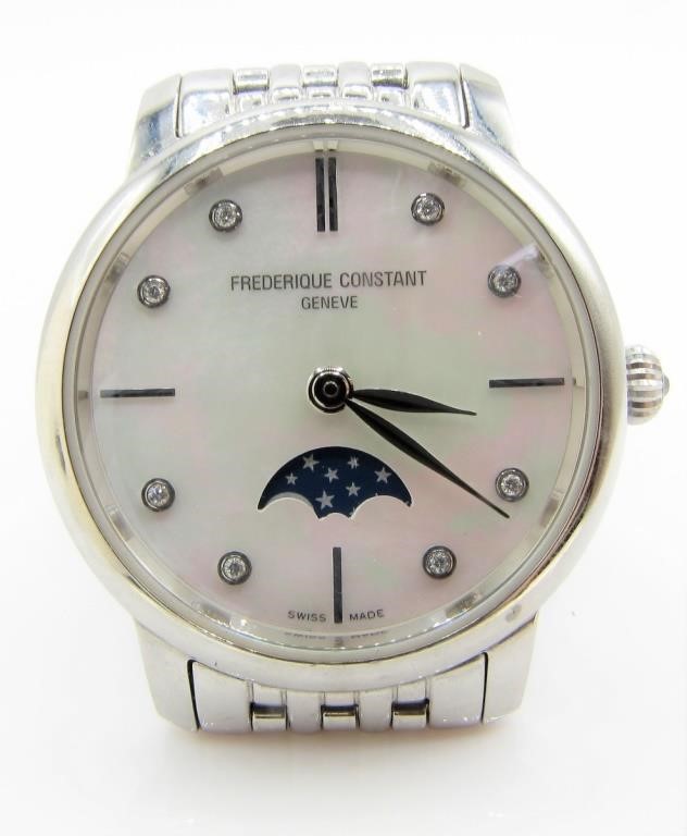 Appraisal: A Lady's Frederique Constant stainless steel Moon Phase Slimline watch