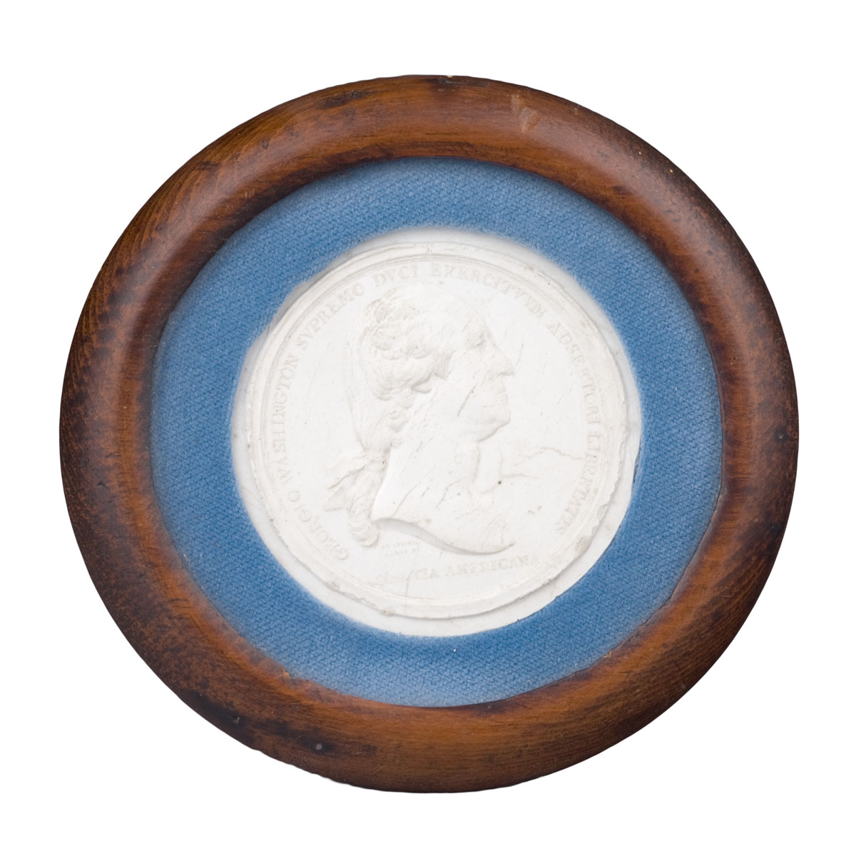 Appraisal: PLASTER RELIEF BUST OF GEORGE WASHINGTON Diameter of frame inches